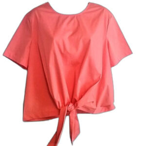 NWT Love Riche Top Blouse Tie Front Button Back Size Large